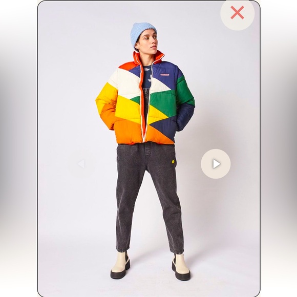 Anthropologie NWT BOBO CHOSES Colorblocked Retro Puffer Jacket/Vest size S. - Picture 2 of 10